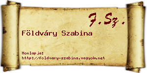 Földváry Szabina névjegykártya